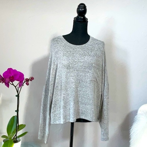 Lulus Long Sleeve Gray Sweater Top - Picture 7 of 10